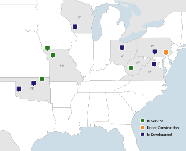 Map of projects